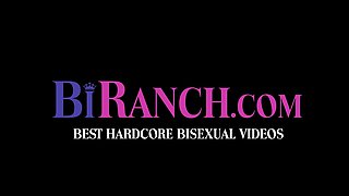 Chick and two guys have a hot bisexual threesome together