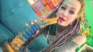 Deep into tattooed beauty Anuskatzzs holes