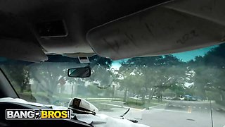 Bangbros - hair stylist madalina moon joins the bus and gets filled with ace hardz’s monster knob