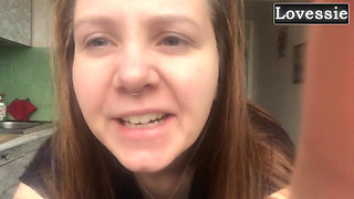 A Sexy Beauty MILF Gives a Deep Blowjob for Breakfast in the Kitchen One Morning - POV Homemade - Lovessie