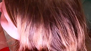 Blonde & Redhead Lingerie POV Blowjob with Facial