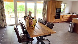 Amateur blonde teen rides cock and anal