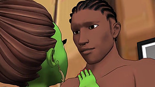 Multiverse BBC Sex with a Big Butt, Big Tits Green Skinned Hottie