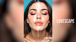 Innocent Blonde Face Flooded - Bukkake Tsunami