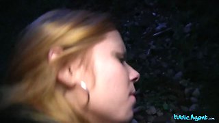Pretty blonda is seduced by his pocket total of cash - public agent