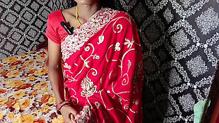 Bhabhi in Red Saree Had Sex with Her Brother-in-law, Brother-in-law Put a Ring on His Penis and Fucked Him, Desi Hindi Porn Videos