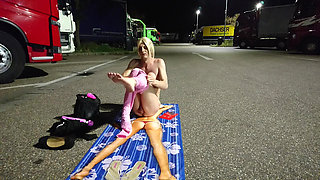 Naked by the truckers