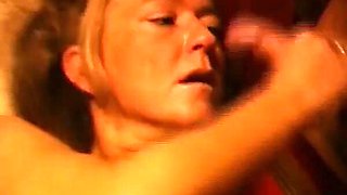 German Lady Fingering While Sucking Cock From Glory Hole