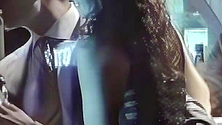 2 Sluts Share an Italian Cock in a Nightclub Among the People