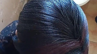 Black Slut Doggystyle and Blowjob White Man in Black Sexy Dress