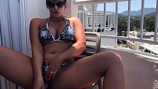 Stacked brunette goes solo toys and masturbation