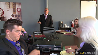 Big Tits at Work - Naughty Holly Heart & Ramon Dodge a Boring Office Day with Fast Company Time Fucking