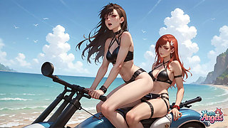 5-milky-stroke Beach Bliss: Woman Drenched in Creamy Semen