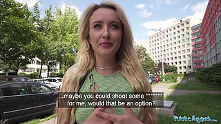 Sexy young blonde seeking large cocks from strangers to create content