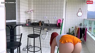 Hot Latina Maid in Tight Shorts - Amateur POV with Electra