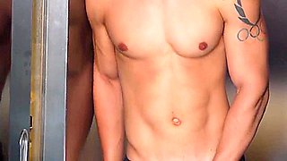 Ollie Swallows His Buddies Sweaty Cock In The Shower