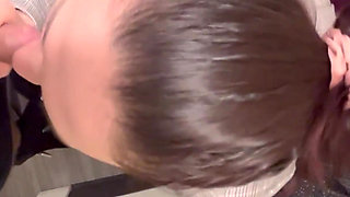 Shopping Day. Manager Girl R.sky Blowjob in Fitting Room with 8 Inch Dick. Cum in Mouth