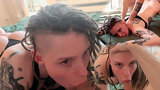 Balaklava Girl Gets Pinned Down & Fucked Hard in Doggy Style - Rough POV Blowjob & Cumshot!