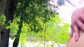 skinny redhead chick gets pounded in forest