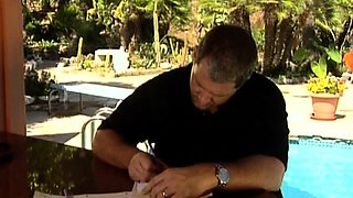 Erotic blonde and brunette lesbians kissing and toying