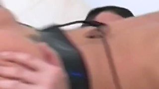 Huge Natural Tits Nympho Slut Takes on Two Fat Dicks in a Wild DP Session