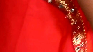 My bald stepbrother wants to fuck me in red saree