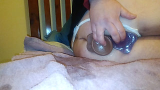 Fat sissy slut double penetration in new lingerie