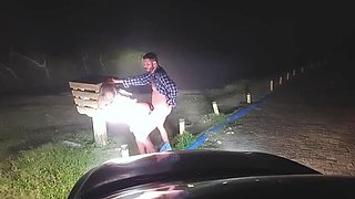 Blonde Mari in White Dress Takes Wood at Spooky Crossroads - Crazy Halloween Fuck