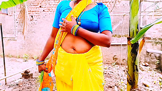 Villege outdoor. Beautiful saree village maid fucking with land owner. Telugu dirty talks.