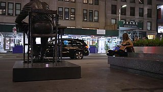 Amateur skater girl outdoor in public fucking for money