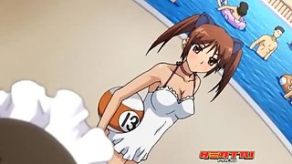 Hot Teen Orgy by the Pool - Lesbian Hentai Action with Big Tits & Creampie