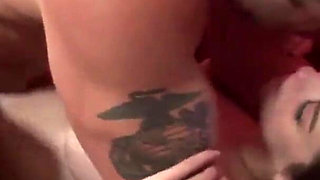 Big ass brunette teen swallows cum