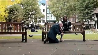 Mistress Evilyne - Public Foot Worship and Humiliation