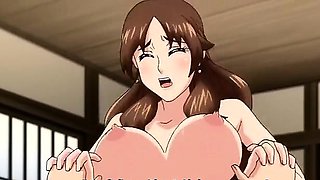Horny romance anime clip with uncensored big tits, creampie