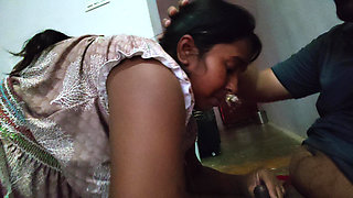 Bhabhi calls her boyfriend home and gets her big boobs sucked by her boyfriend and sucks his penis.