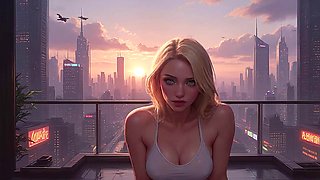 Cloud Level Olivia in the Future Sexy Teasing Showing Her Big Cleavage Part 2
