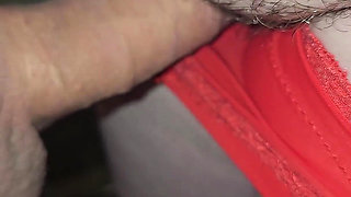 Old Pervert Cums on My Hairy Pussy Big Dick Head