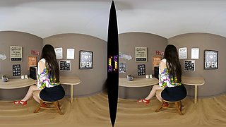 Coffee Shop Stripper - Brunette Amateur Solo Striptease