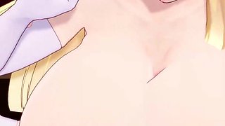 Radral-chan Cowgirl Hentai Blonde Elf Girl Ahegao Mmd 3D Green Eyes Color Edit Smixix
