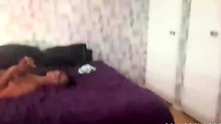 Ebony slut gets load of cum in mouth after hard BBC pounding