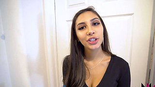 Hot amateur brunette wife gives surprise handjob