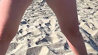 Teacher Wife's Public Beach Pee Compilation - Naked & Caught!