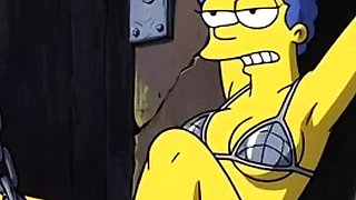 Slut in Chains Takes His Cum. Erotic Fantasy. Cartoon Parody of the Simpsons