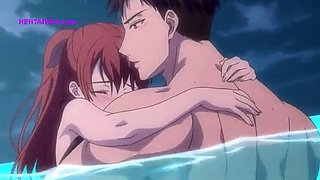 Hentai Pool Sex After BBQ - Sweaty Anime Teen Fucks Wet Pussy Outdoor