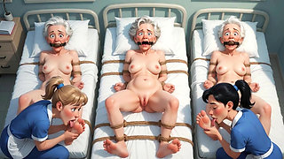 Nursing Home Fetish - Bound Grannies Moaning From Foot Licking