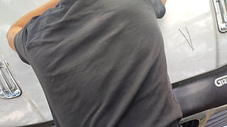 Pussy Fuck Next to the Car