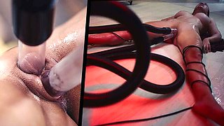 Octokuro Pussy Pumped by Vacuum Cleaner - Big Tits MILF Creampie Fuck