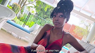 18YO EBONY rode me for her America trip