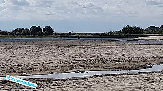 Public Blowjob on Beach Mouth Creampie