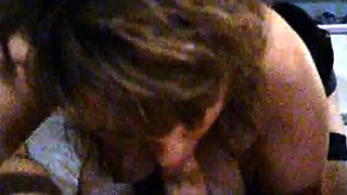British amateur milf takes a cumshot over her panties